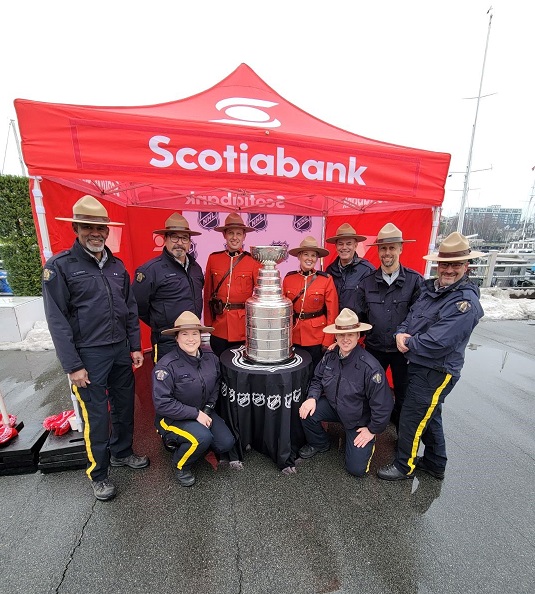 West Shore RCMP officers with Stanley Cup