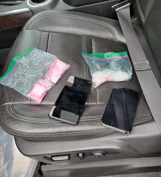 Photo of some of the drugs found in vehicle. 